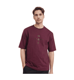 Men Ello Dark Maroon T -Shirt - L