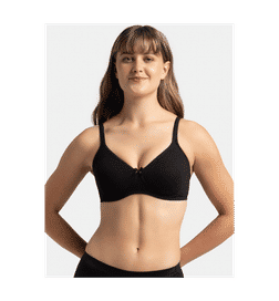 Jockey Women Cotton Non Padded Everyday Bra (Black) - 34B
