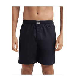 MC10 Super Combed Mercerized Cotton Woven Fabric Boxer Shorts - Black-S