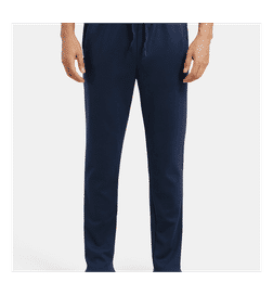 AM44 Super Combed Cotton Rich Pique Slim Fit Trackpant with Side Zipper Pockets - Navy Blue-XL