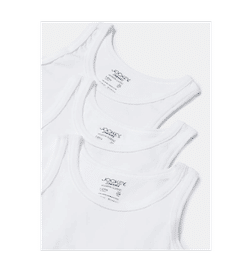 3320 Boys Cotton Vests (Pack of 3, White) - 3-4 Years