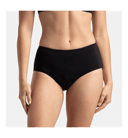 SW05 Super Combed Cotton Elastane Stretch Period Panty with Leak Proof Inner Absorbent Layer and StayFresh Treatment - Black
