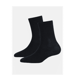 7800 Kid's Compact Cotton Stretch Solid Calf Length Socks With StayFresh Treatment - Black (Pack of 2)