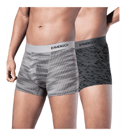 Deo-Soft Modal Men's Underwear Trunk (Pack of 2, Silver, Grey) -L