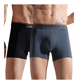 Deo-Cotton Men's Underwear Trunk (Pack of 2, Black, Charcoal) - M