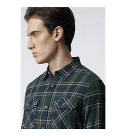 Men Green Slim Fit Tartan Checked Cotton Casual Shirt - S