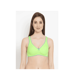 Bra (Cotton, Non-Padded, Non-Wired) Green - 32B