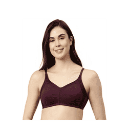 Grape Wine Bra (34B, Cotton, Non-Padded, Non-Wired)