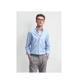 Pure Cotton Slim Shirt Light Blue - 39