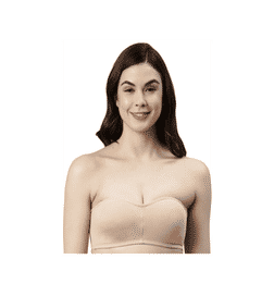 A019 Perfect Shaping Cotton Strapless Bra for Women- Non Padded and Wirefree 36B Skin