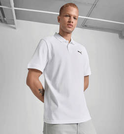 Men Ess Puma Logo Rib Cuff Polo Puma White Size - S