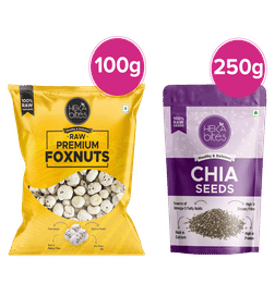 Raw Makhana (Foxnuts) & Heka Bites Raw Chia Seeds 100% Premium Seedsweight Losssource Of Omega 3 & Calcium