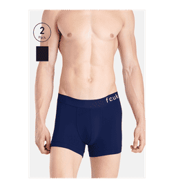 Men's Pop Premium Polyamide Elastane Solid Trunk - Black, Grey - S