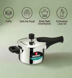 Argent Classic Triply 5.5L Outer Lid Pressure Cooker - Induction Bottom