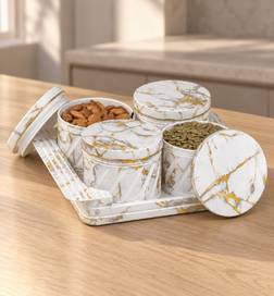 Italian White Serving Bowl Set with Lids (4 Pieces, 430ml)