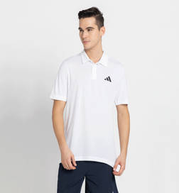 Men's Polyester Printed White Training Polo T-Shirt