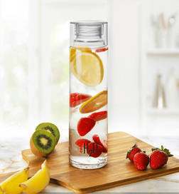 Glass H2O Fridge Water Bottle with Plastic Cap (920ml, Transparent)