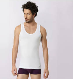 White Men Vest (Cotton) - L