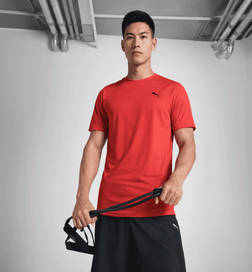 Men Ess Active Logo Tee For All Time Red - S