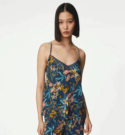 Floral Camisole, Blue - M