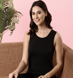Sleeveless Thermal Vest, Jet Black - S
