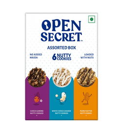 Open Secret Assorted Chocolate Cookies (Pack of 6) - Zero Maida, Healthy Snacks, High Protein