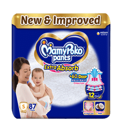 Pant Diaper (S, 4-8 Kg, Long-Lasting Protection, Extra Absorb)
