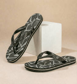 Men' Slippers For Daily Use-Black Grey, 8 UK