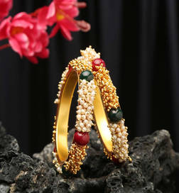 Gold Plated Bangles Jewellery for Girls/Women (2.4)