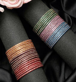 Glass Bangles Set of 36 Multicolor Stone Studded You Bella YBBN_92259_2.6