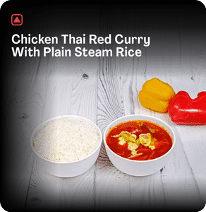 Chicken Thai Red Curry With Plain Steam Rice