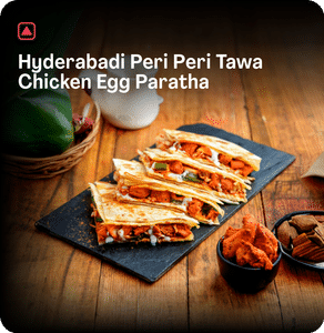 Hyderabadi Peri Peri Tawa Chicken Egg Paratha