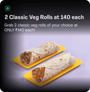2 Classic Veg Rolls at 160 each.