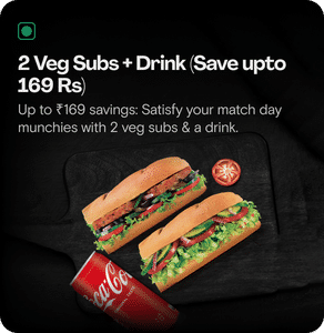 2 Veg Subs + Coke (Save upto Rs169)