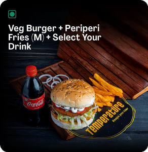 Veg Burger + Periperi Fries (m) + Select Your Drink