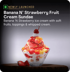 Banana N Strawberry Fruit Cream Sundae