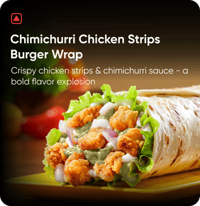Chimichurri Chicken Strips Burger Wrap