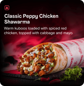 Classic Peppy Chicken Shawarma.