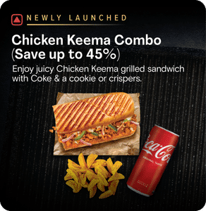 Chicken Keema Sandwich + Side + Coke