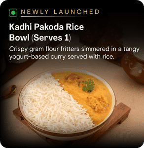 Kadhi Pakoda Rice Bowl (Serves 1)