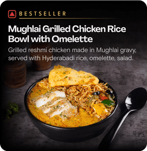 Mughlai Grilled Chicken Rice Bowl with Omelette