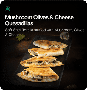 Mushroom, Olives & Cheese Quesadillas