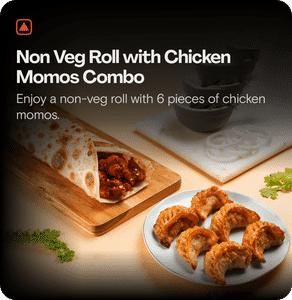 Non Veg Roll With Chicken Momo Combo