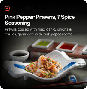 Pink Pepper Prawns, 7 Spice Seasoning