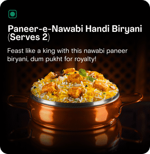 Paneer-e-Nawabi Handi Biryani (Serves 2)