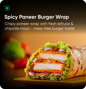 Spicy Paneer Burger Wrap