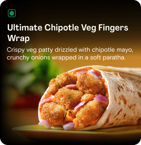Chipotle Veg Fingers Burger Wrap
