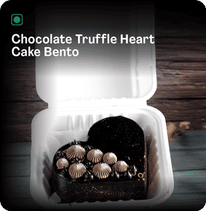 Chocolate Truffle Heart Cake Bento