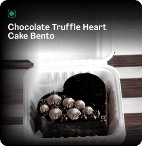 Chocolate Truffle Heart Cake Bento