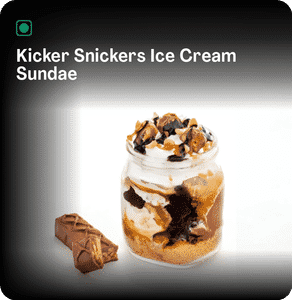 Kicker Snickers Ice Cream Sundae